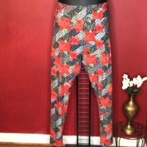 LULAROE FLORAL LEGGINGS SIZE TC2